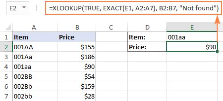 Function XLookup not return correct results .